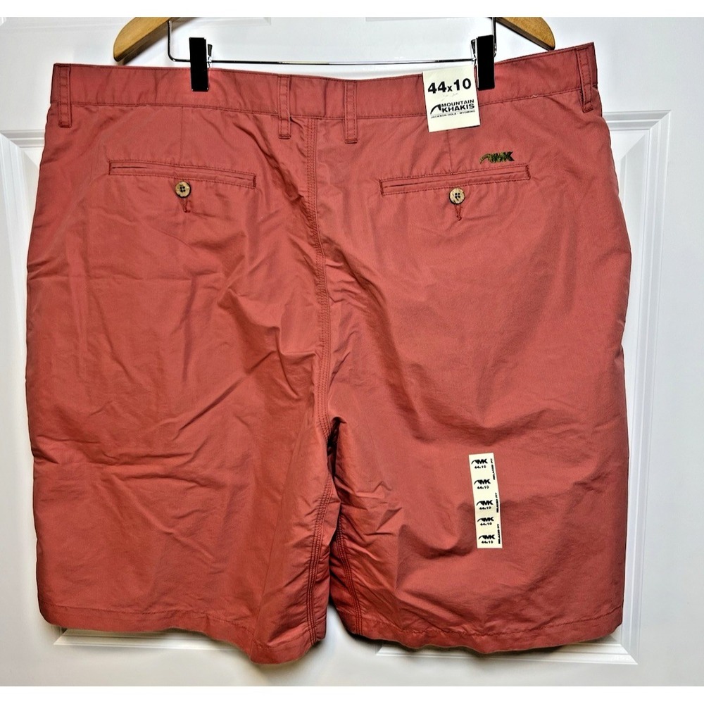 Mountain Khakis Mens Poplin Shorts Rose 44x10 Relaxed Fit NWT Cotton Poly Golf - Picture 2 of 11